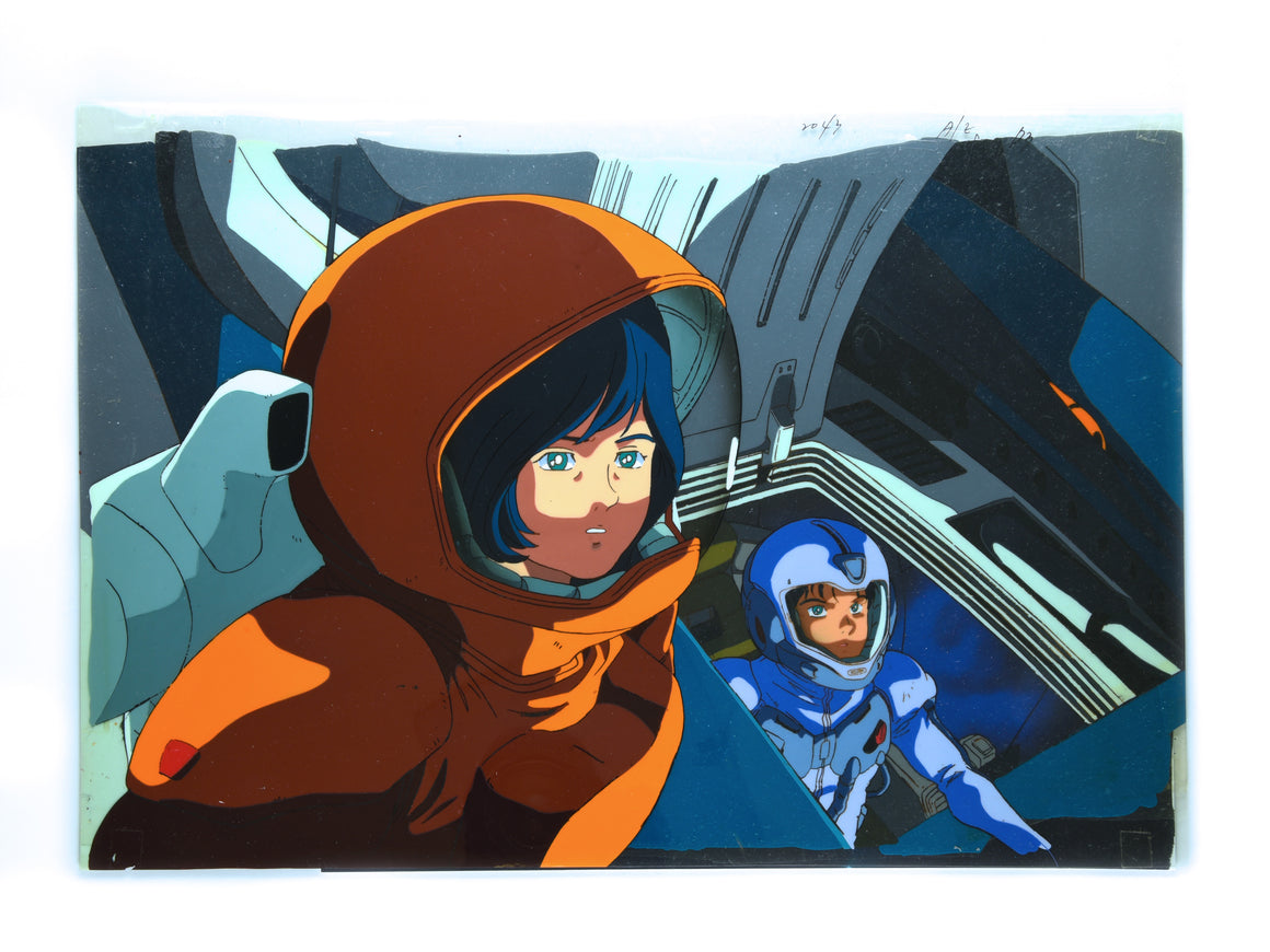 Mobile Suit Gundam F91 - Seabook and Monica Arno - Pan-size 3-layer Production Cel w/ Background