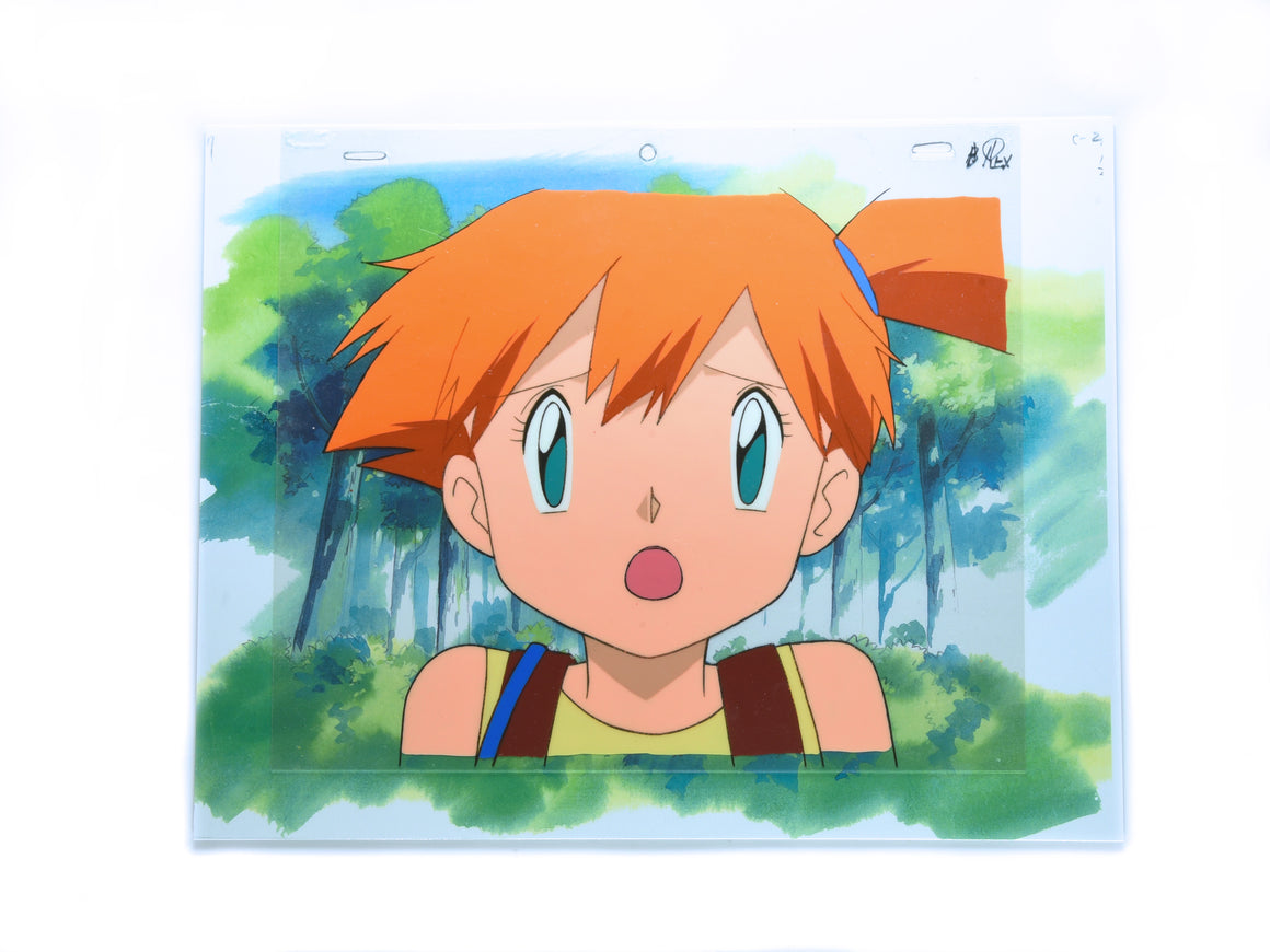Pokémon - Misty close-up - 2-layer Production Cel w/ Douga & Copy Background
