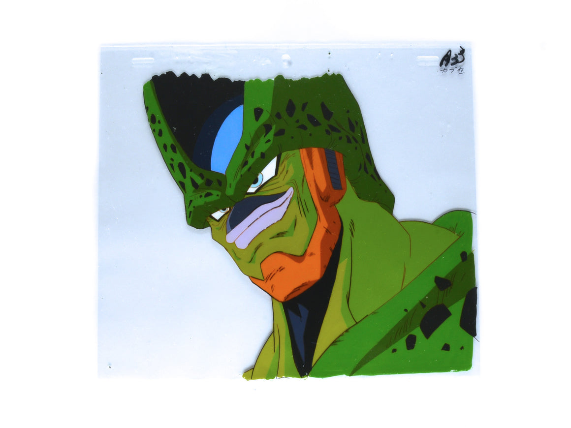 Dragon Ball Z - Cell 2nd Form close-up - 2-layer Production Cel w/ Douga & Print Background