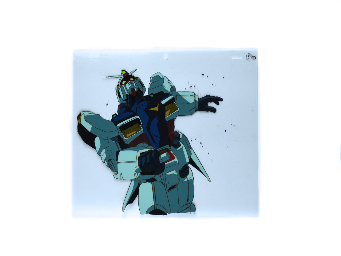 Mobile Suit Gundam 0083: Stardust Memory - GP01 getting shoulder checked by GP02 - 2-layer Production Cel w/ Matching Background & Layout