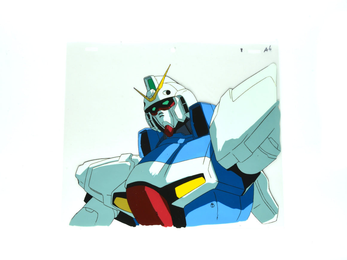 Mobile Suit Victory Gundam - V Gundam close-up from OP theme song - 1-layer Production Cel w/ Copy Background
