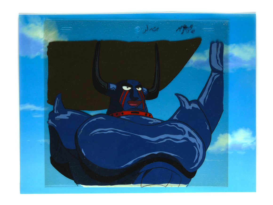 Astro Boy (2nd) - Bruton close-up - 2-layer Production Cel w/ Print Background