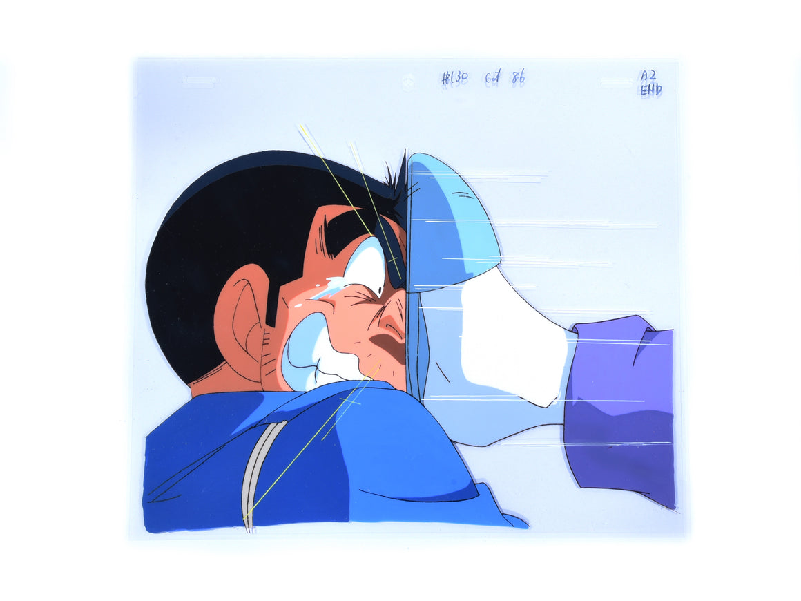 KochiKame: Tokyo Beat Cops - Ryo-san getting kicked in the face - 1-layer Production Cel w/ Douga