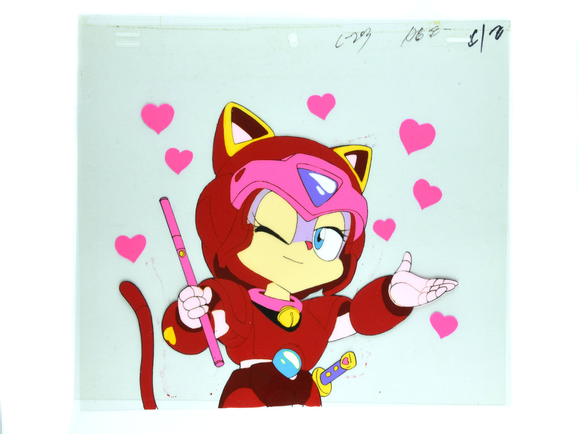 Samurai Pizza Cats - Polly Appearance Bank Cel - 2-layer Production Cel