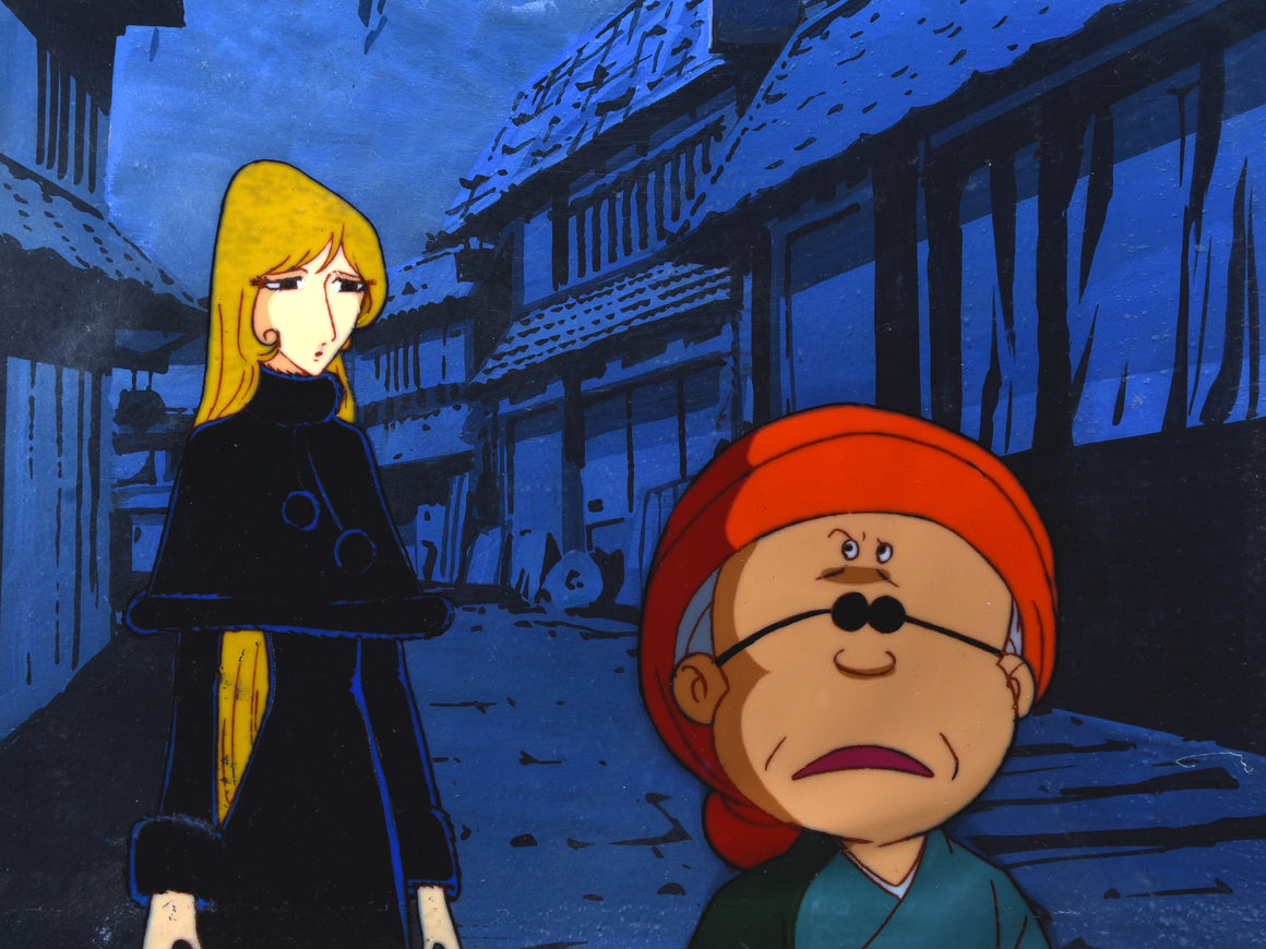 Galaxy Express 999 - Maetel with Man - 2-layer Production Cel w/ Background