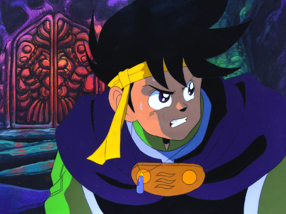 Dragon Quest: The Adventure of Dai - Pop close-up - Oban size 1-layer Production Cel w/ Douga and Background