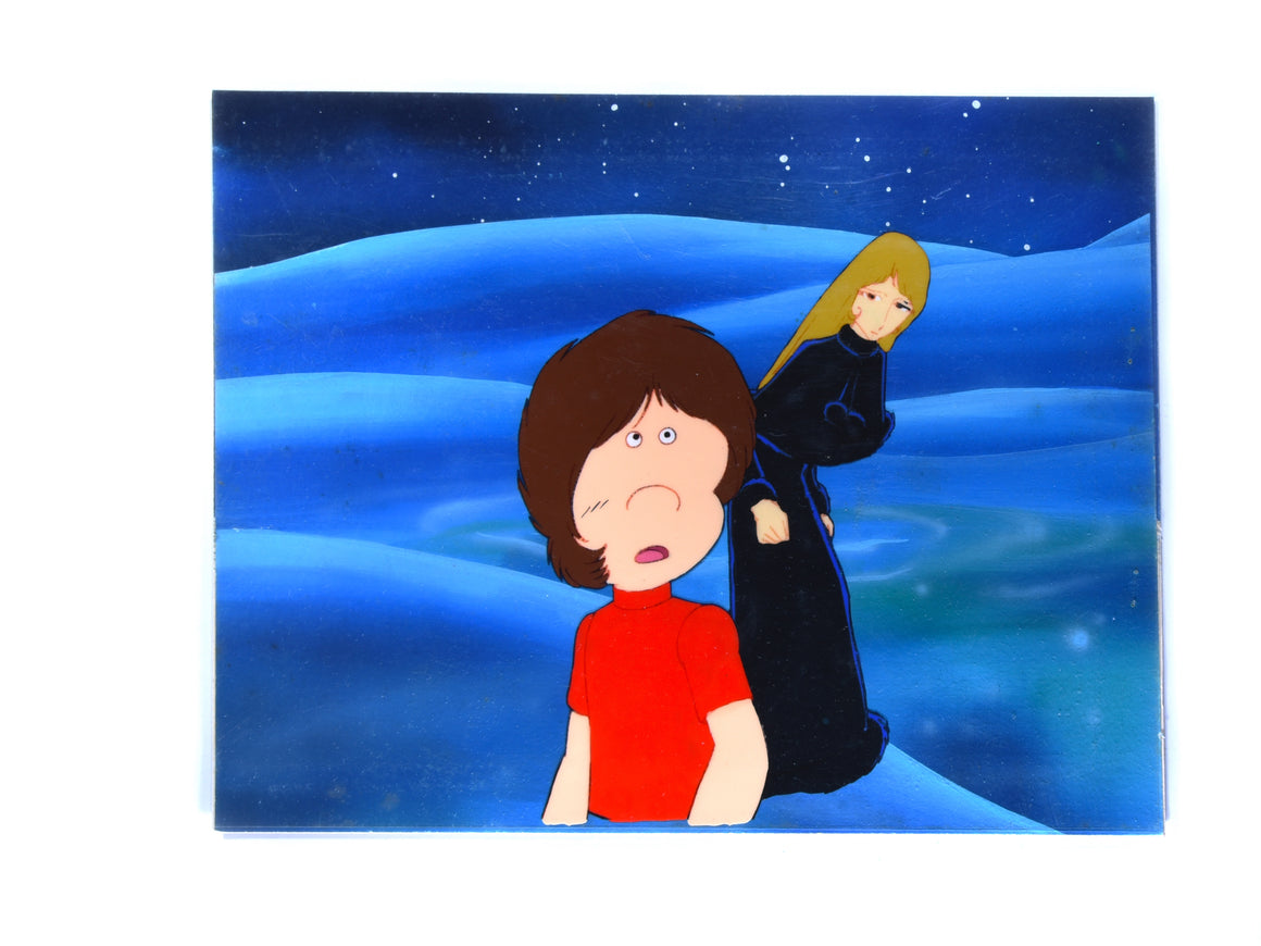 Galaxy Express 999 - Maetel and Tetsuro in space - 2-layer Production Cel w/ Background