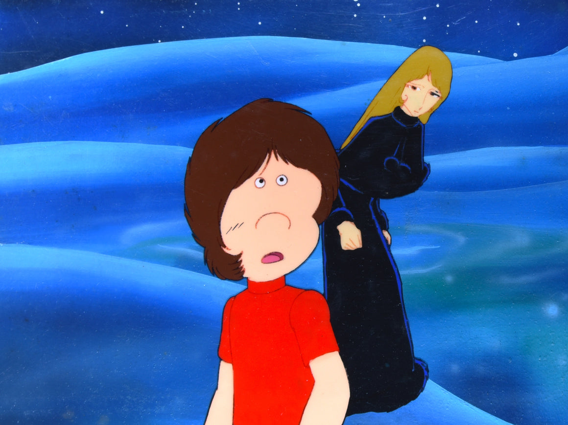 Galaxy Express 999 - Maetel and Tetsuro in space - 2-layer Production Cel w/ Background