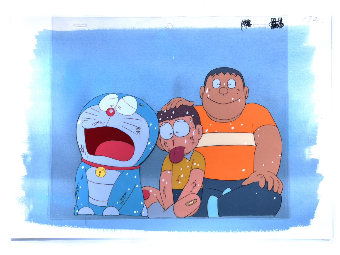 Doraemon - Doraemon, Nobita, and Gian in the rain - Key Master Setup w/ Douga and Concept