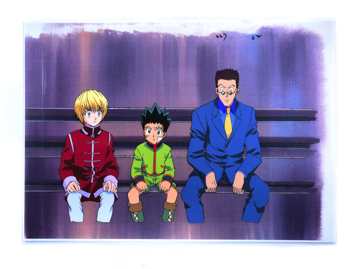 Hunter × Hunter - Gon, Kurapika, and Leorio - 1-layer Production cel w/ Douga and Printed Background
