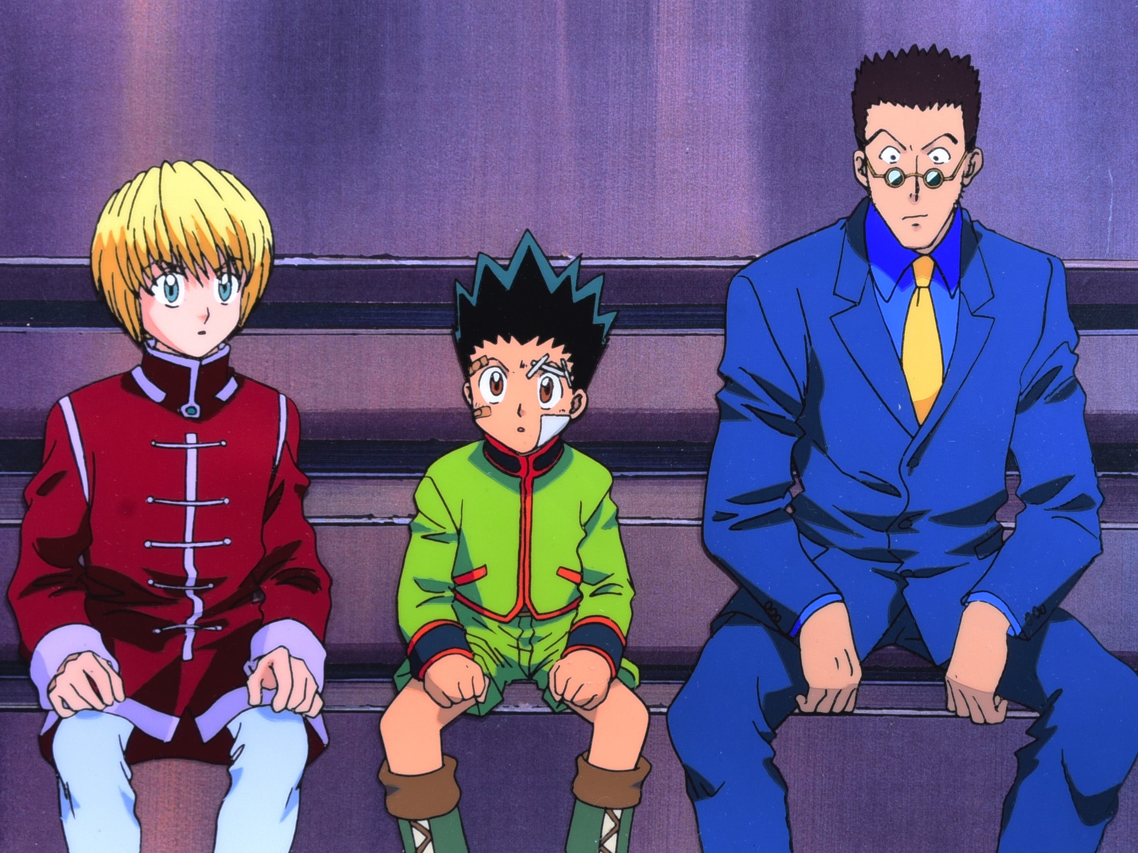 Hunter × Hunter - Gon, Kurapika, and Leorio - 1-layer Production cel w/  Douga and Printed Background