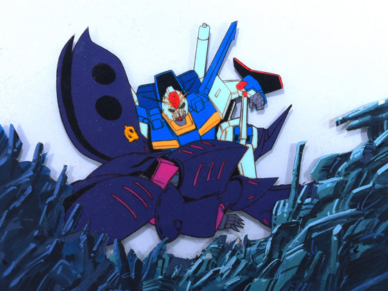 Mobile Suit Gundam ZZ - ZZ and Qubeley Mk II - 1-layer Production Cel w/ Foreground