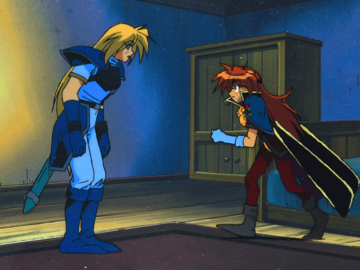 Slayers - Lina and Gourry in a hotel room - Key Master Setup w/ Douga & Concept Sketch