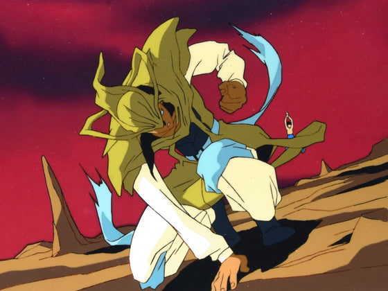 YuYu Hakusho - Sensui getting shot by Yusuke from behind - 1-layer Production Cel w/ printed background