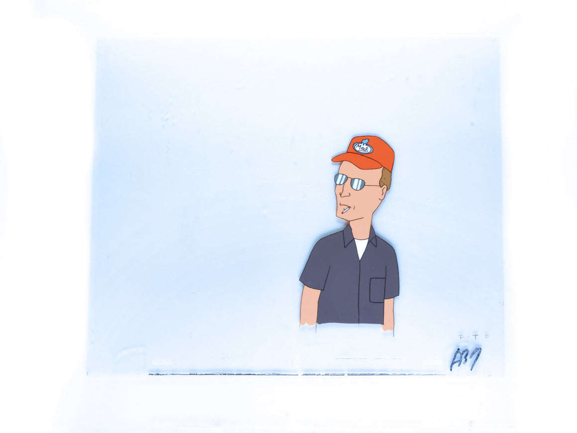 King of the Hill - Hank and Dale in the alleyway - 3-layer Production Cel w/ matching printed background
