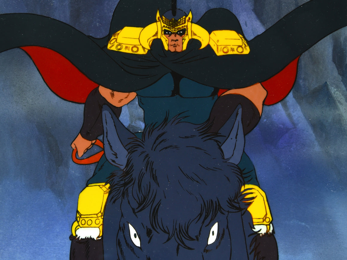 Fist of the North Star - Raoh riding Kokuou - Oban size 1-layer Production Cel w/ Copy Background