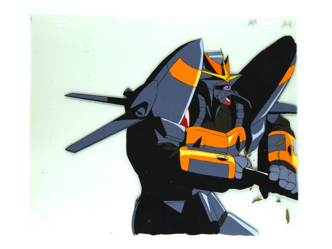 Gunbuster - Gunbuster catching the space monster - 1-layer Production Cel w/ Douga & Printed Background