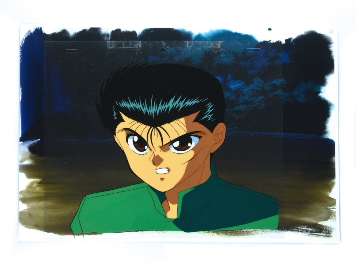 YuYu Hakusho - Yusuke during his first battle against Toguro - 2-layer Production Cel w/ Douga & Printed background