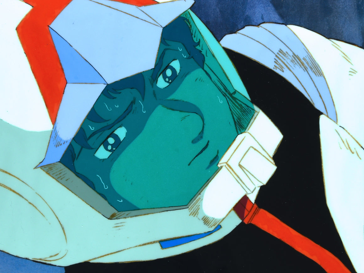 Mobile Suit Gundam - Amuro escaping A Baoa Qu - 1-layer Production Cel w/ Copy Background