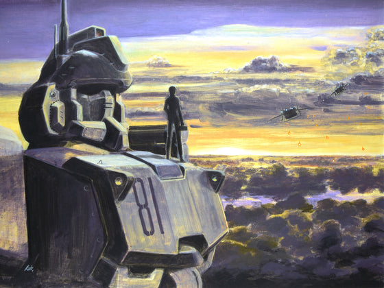 Mobile Suit Gundam The 08th MS Team - Ez-8 by Kawane Kimitoshi - Hanken Illustration Painting w/ Custom Framing