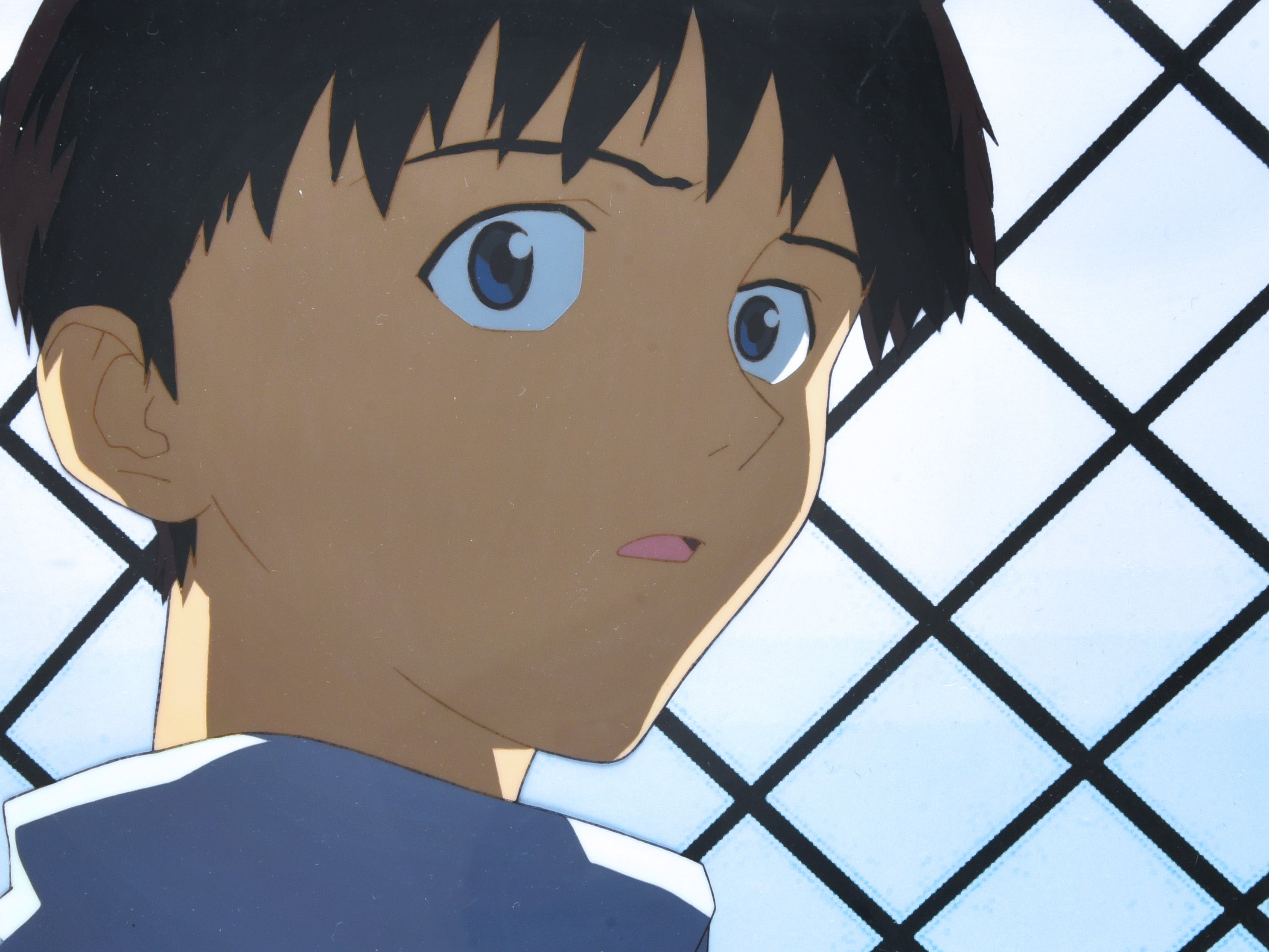 Neon Genesis Evangelion: The End of Evangelion Ikari Shinji 1-layer Production Cel w/ Print Background