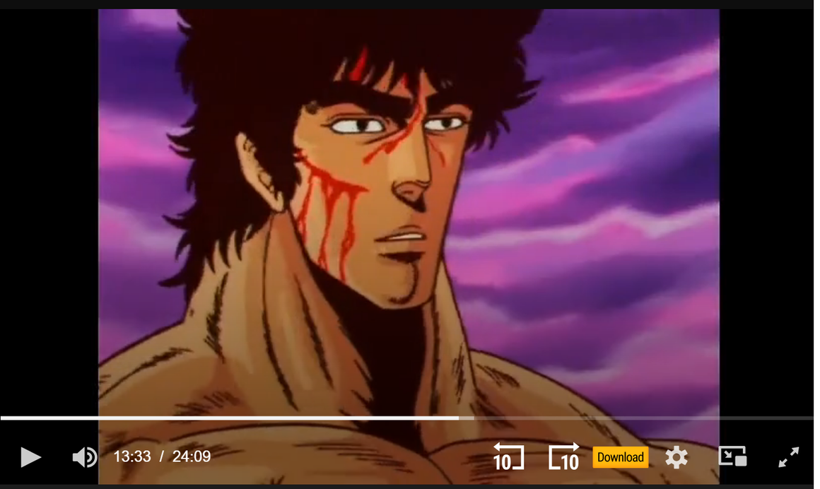 Fist of the North Star - Kenshiro close up - 2-layer Production Cel w/ Copy Background