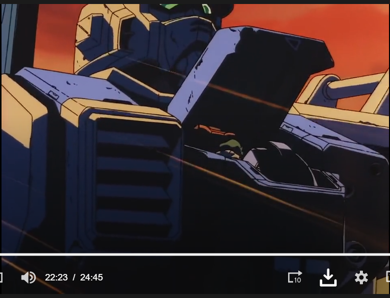 Mobile Suit Gundam The 08th MS Team - Gundam and Shiro in sunrise - Pan-size Production Cel w/ Douga & Copy Background