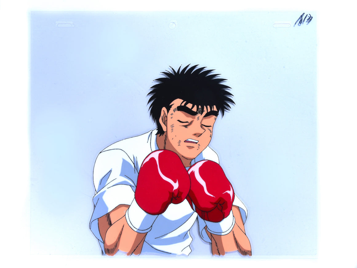 Hajime no Ippo - Ippo sparring - 1-layer Production Cel w/ Printed Background and Douga