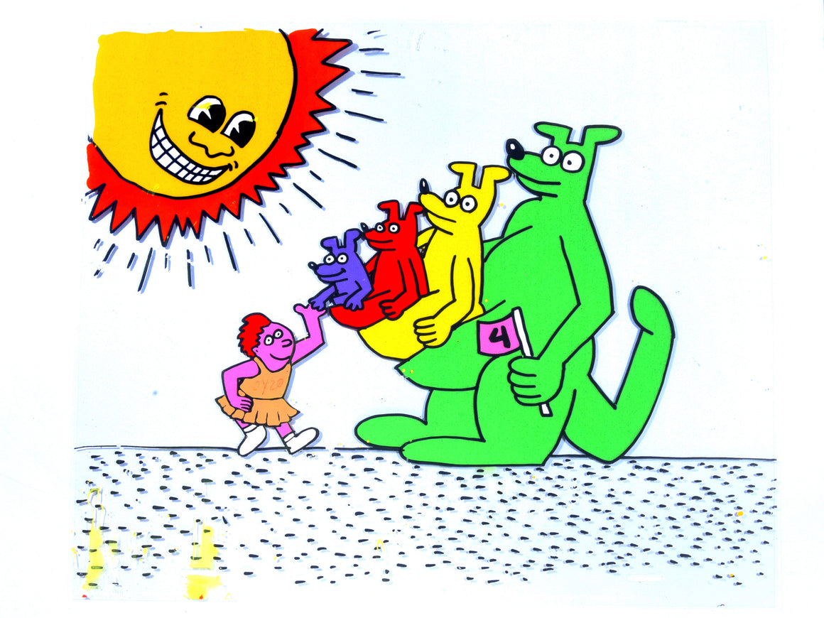Sesame Street & Keith Haring - Number 4 from the sketch "Count to 10" - 1 Layer Production Cel