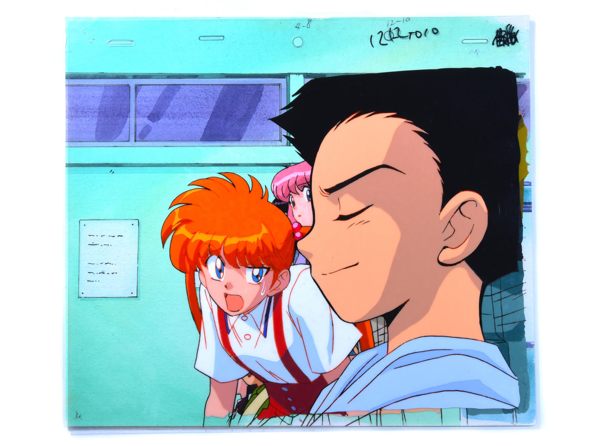 Hell Teacher Nube - Students gathered in the classroom - 3-Layer Production Cel w/ Production Background