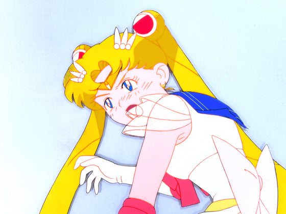 Sailor Moon - Transformed Usagi - 1-layer Production Cel w/ Douga Pencil Sketch
