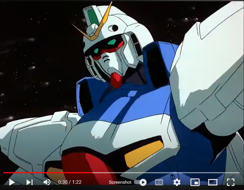 Mobile Suit Victory Gundam - V Gundam close-up from OP theme song - 1-layer Production Cel w/ Copy Background