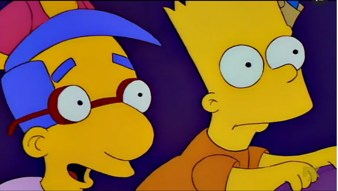 The Simpsons - Bart and Milhouse watching the Yo-Yo show - Key Master Setup