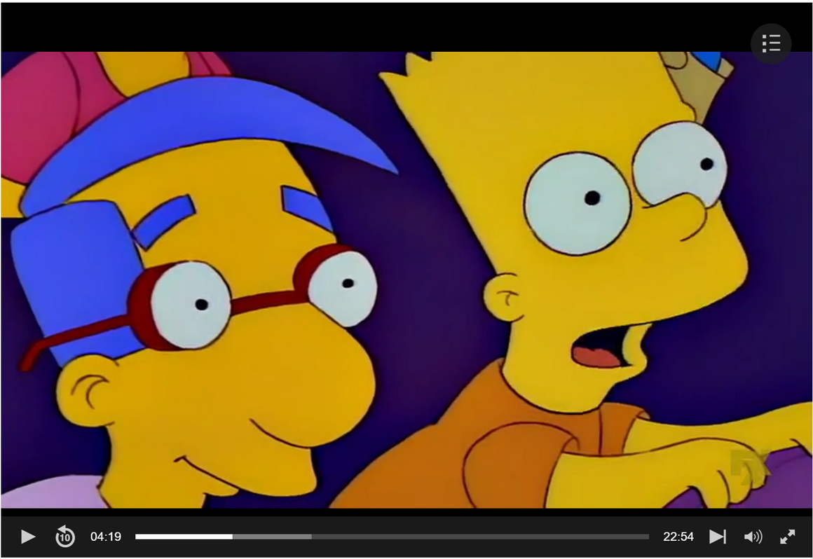 The Simpsons - Bart and Milhouse watching the Yo-Yo show - Key Master Setup