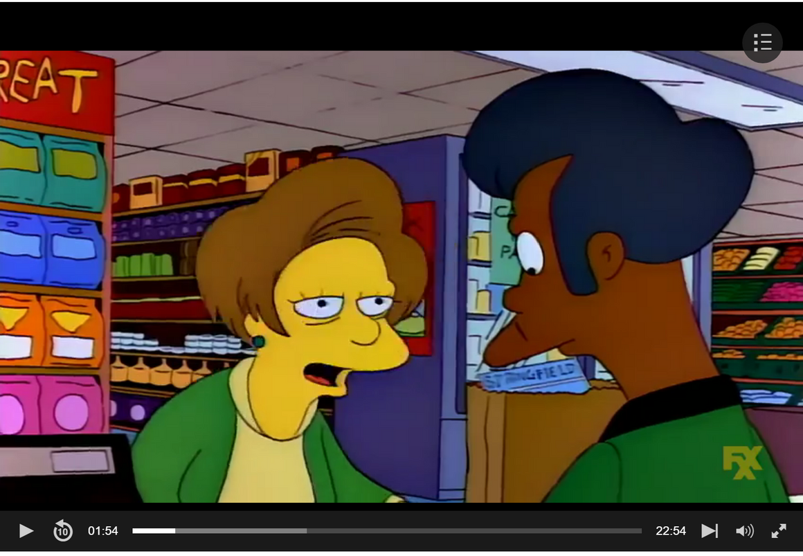 The Simpsons - Ms Krabappel buying a scratch ticket from Apu - Key Master Setup