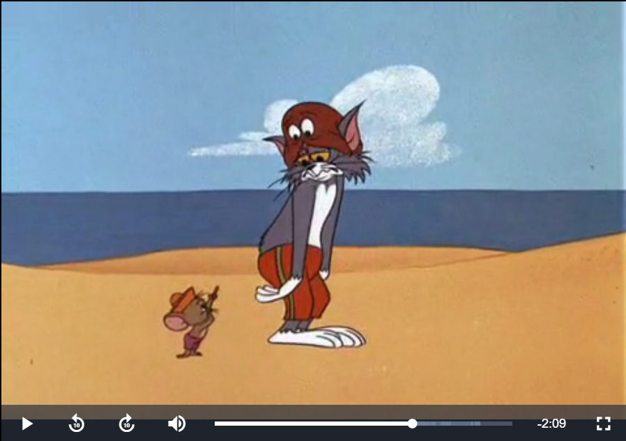 Tom and Jerry - "Surf-Bored Cat" (1967) - 2-layer Production Cel w/ Matching Original Background