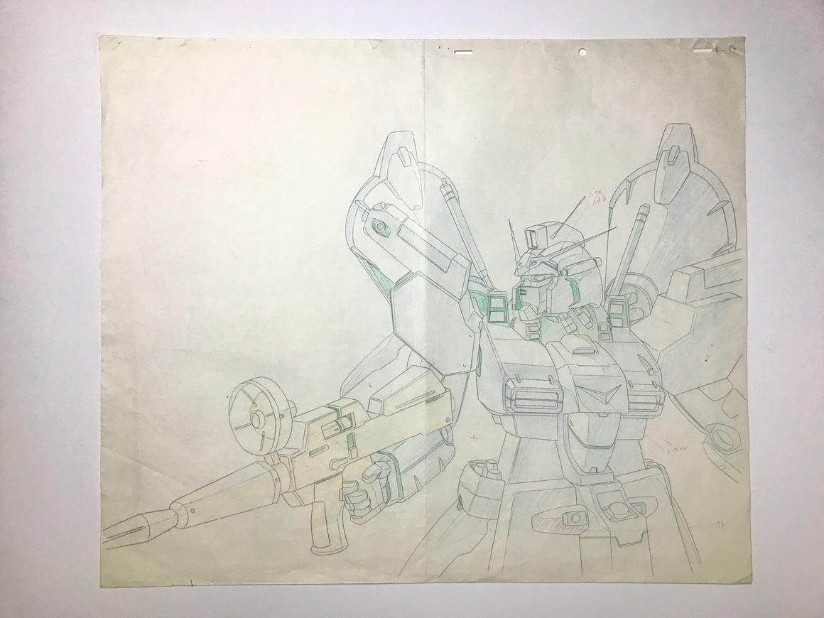 Mobile Suit Gundam 0083: Stardust Memory - RX-78GP01-Fb - XL Pan-size 1-layer Production Cel w/ Print Background & Douga